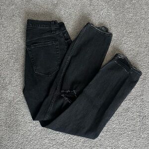 Black Distressed High-Waist Jeans - Abercrombie
